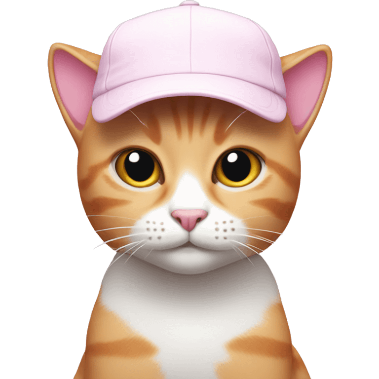 Pink cat with white cap emoji