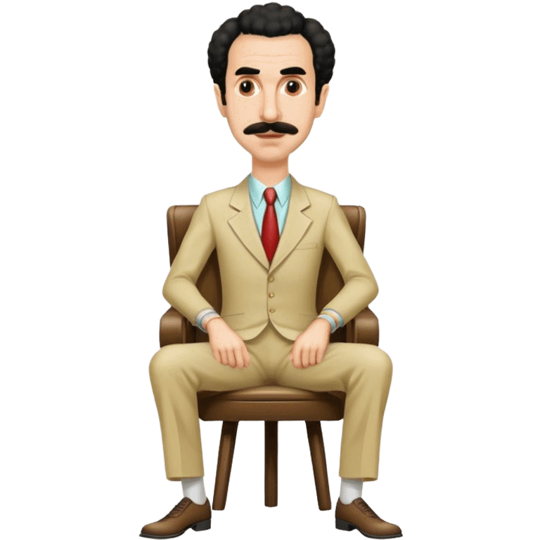 Borat sitting on small chair emoji