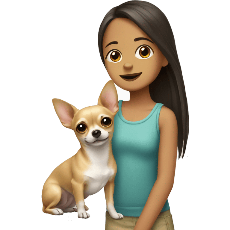 Chihuahua with girl emoji