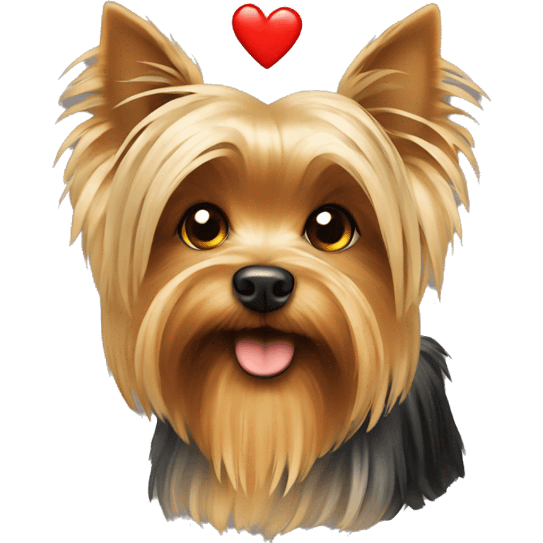 Yorkshire terrier with heart emoji