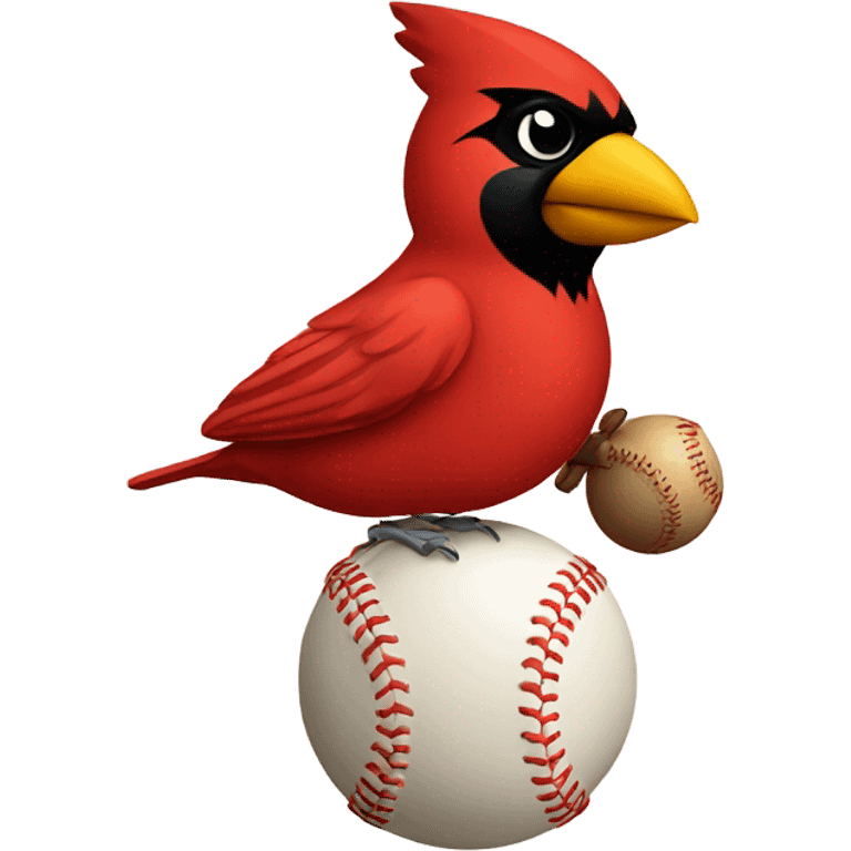 Cardinal with a baseball  emoji