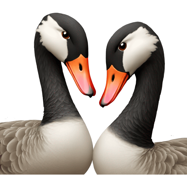 Geese kissing  emoji