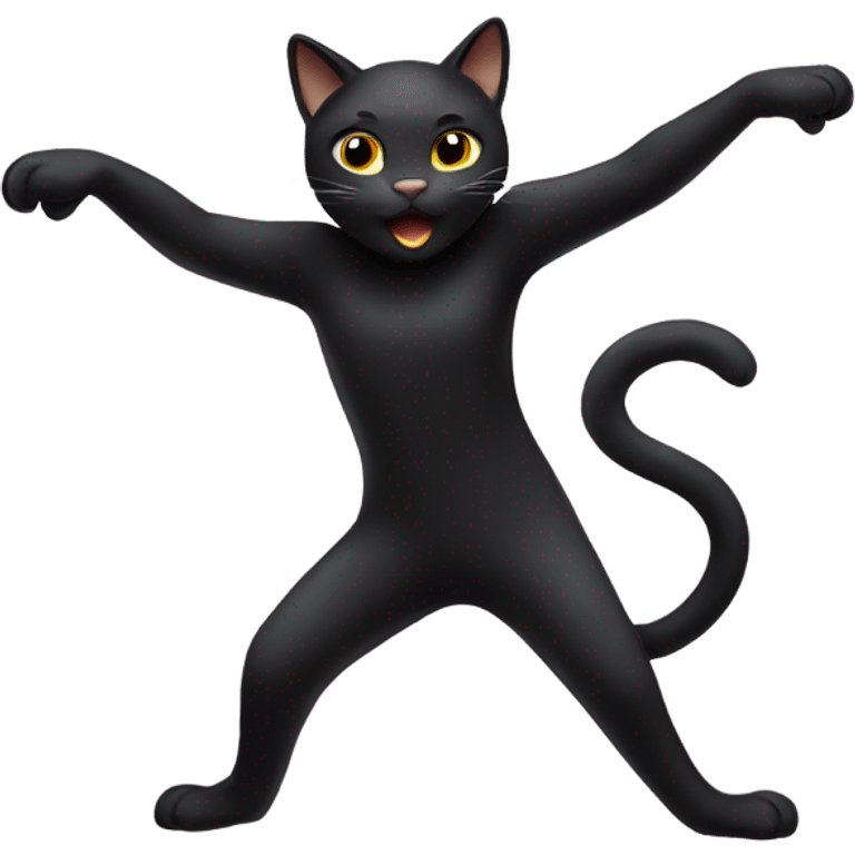 Black cat dancing  emoji