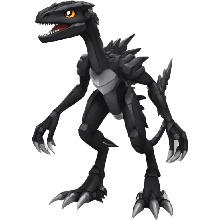  Edgy Black Digimon-Fakemon-Velociraptor-Dragon-Mecha full body emoji