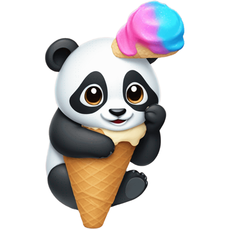 Panda eating ice cream emoji