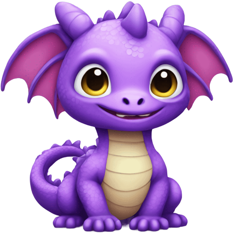 kawaii purple baby dragon  emoji