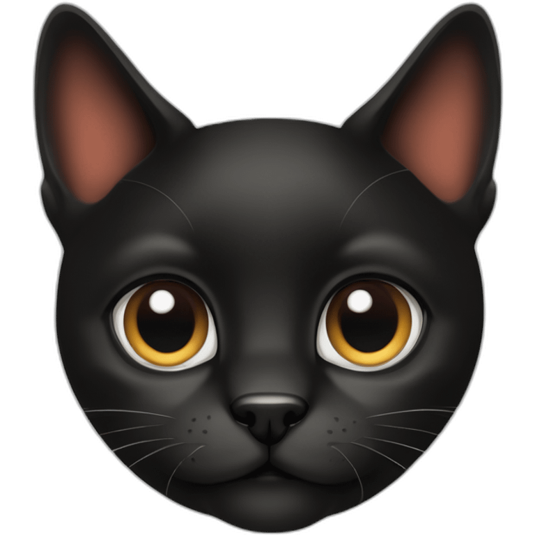 Un grand chat noir aux yeux rouges et un chaton roux ou noir et un boxer chien blanc emoji