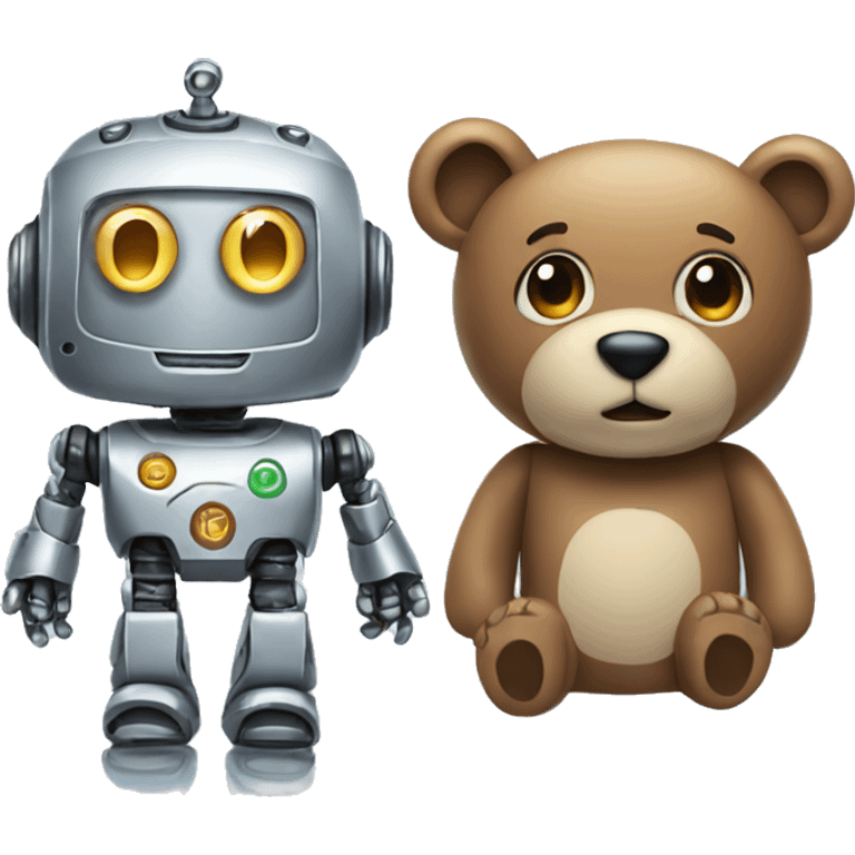 robot and teddy bear emoji