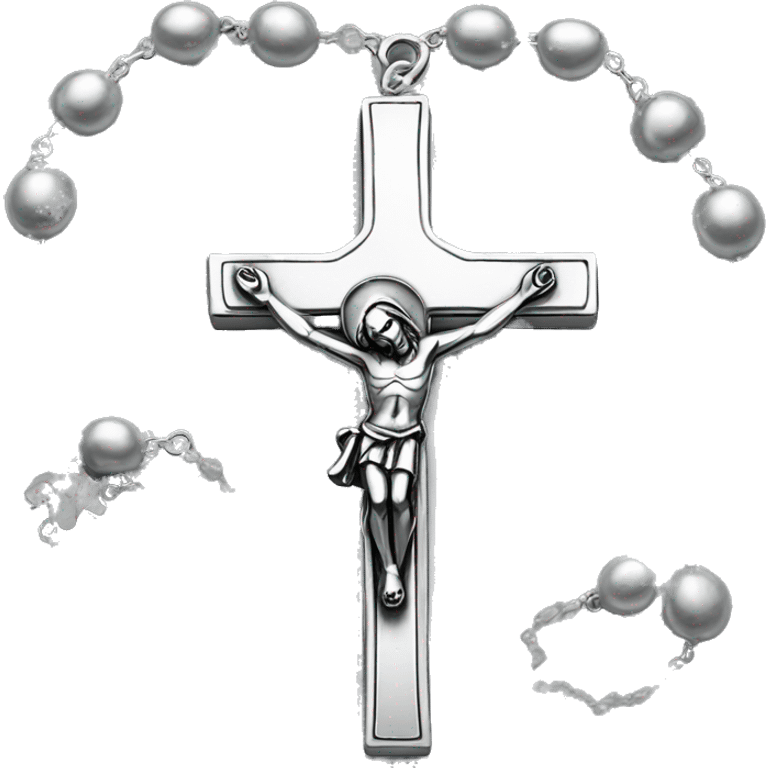 Silver catholic rosary  emoji