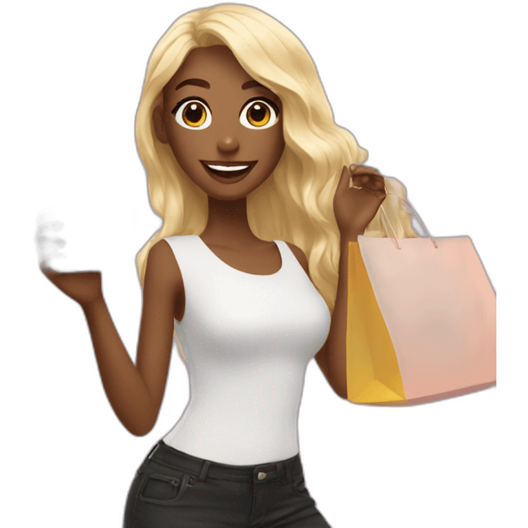 influencer taking selfie with a shopping bag emoji