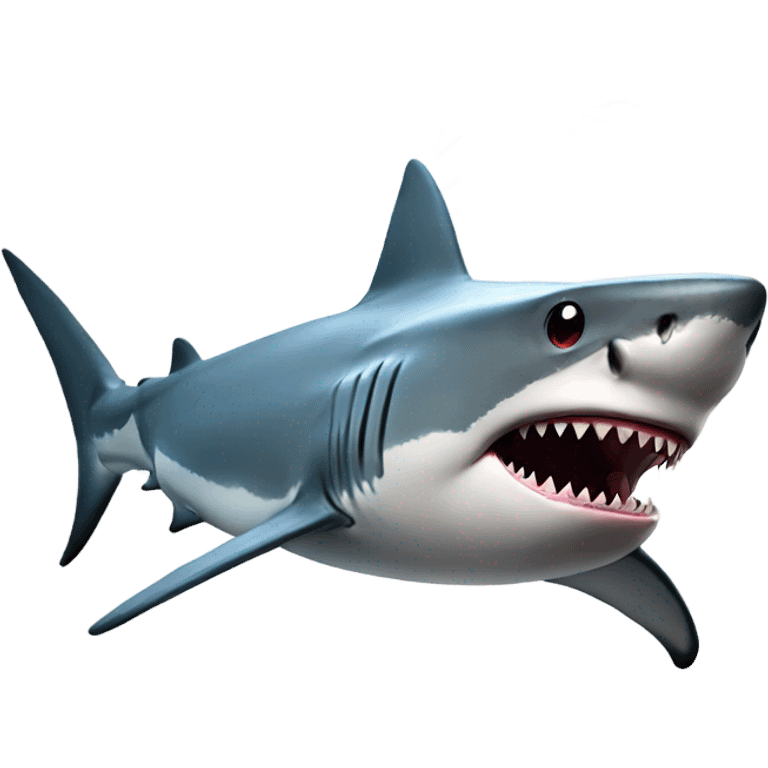 A Shark sending lasers from its eyes on its head emoji