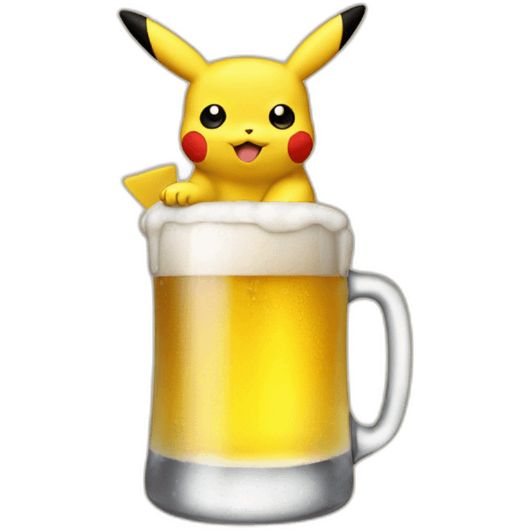 pikachu drink beer emoji