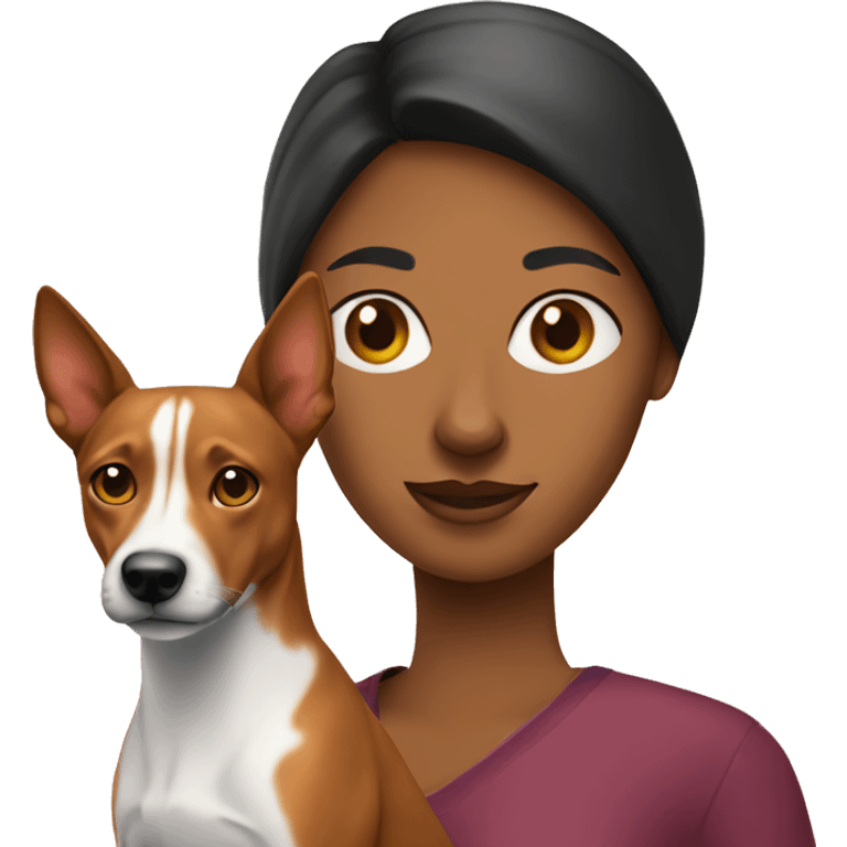 Women with basenji dog emoji