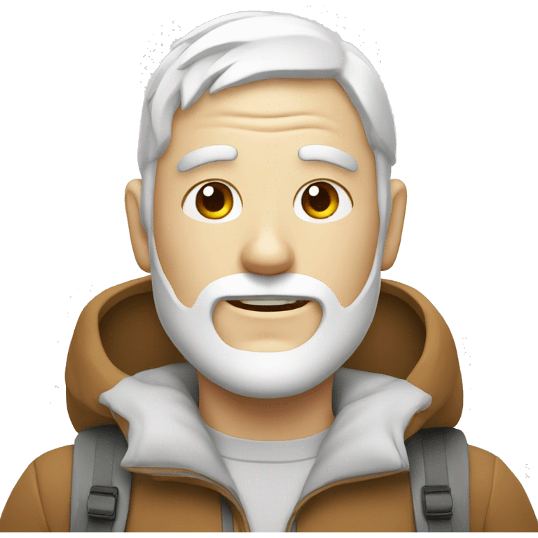 hiking white face man emoji