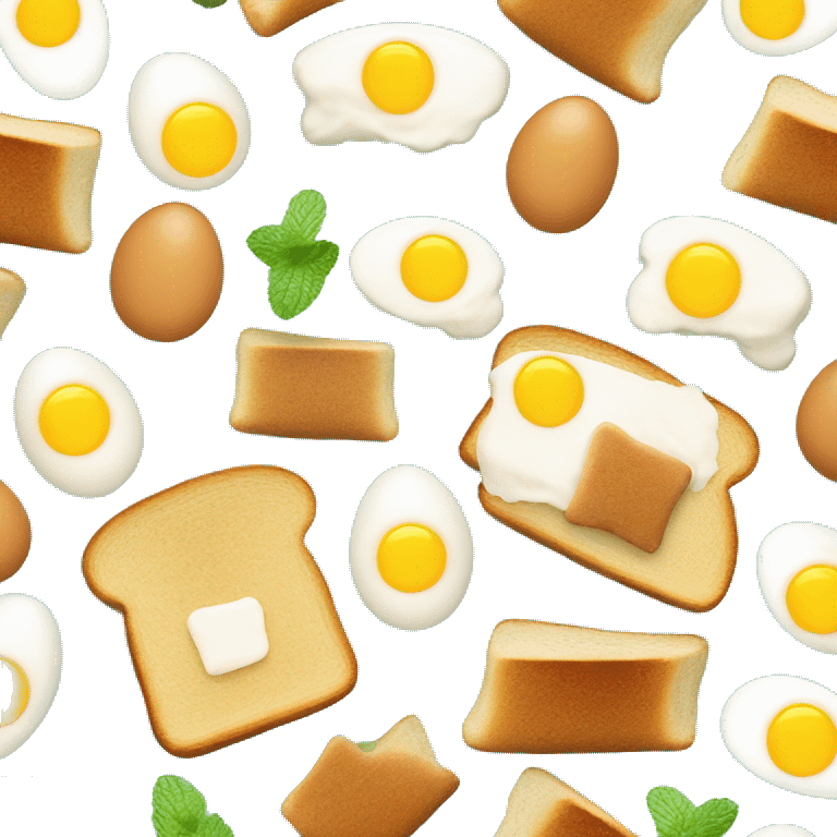 toast and egg with mint ice ceam emoji