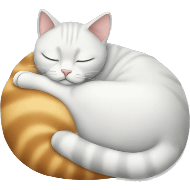 Cat curled up sleeping emoji