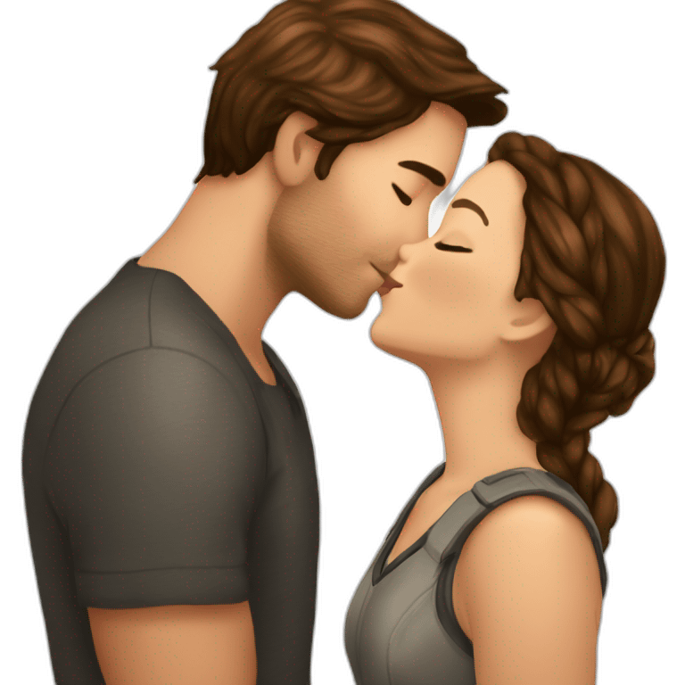 Katniss Everdeen kissing Gale Hawtorne emoji