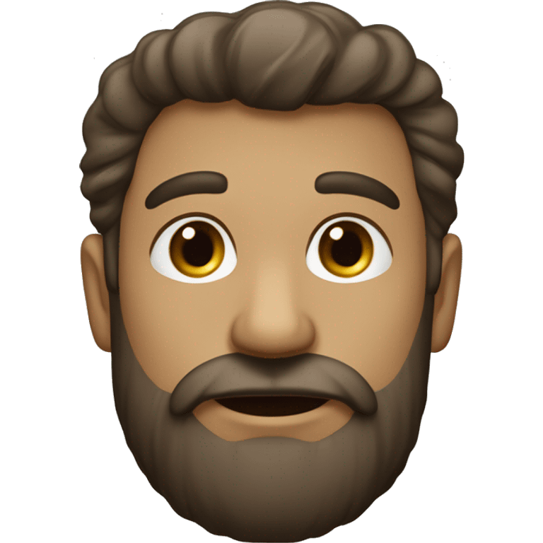 Homem, com barba rala, cabelo liso, grandes lábios e pardo emoji