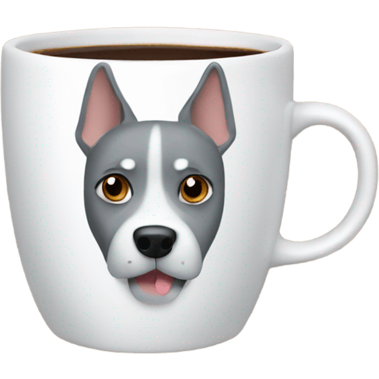 Grey dog inside a coffee cup emoji