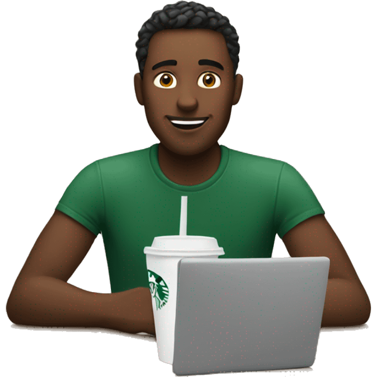 a guy sitting in starbucks emoji