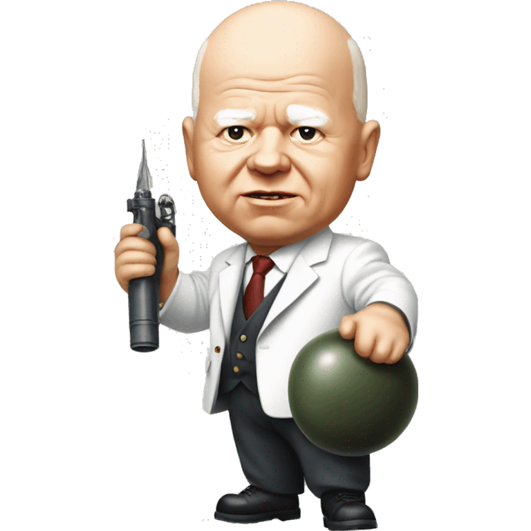 Khrushchev holding a bomb emoji