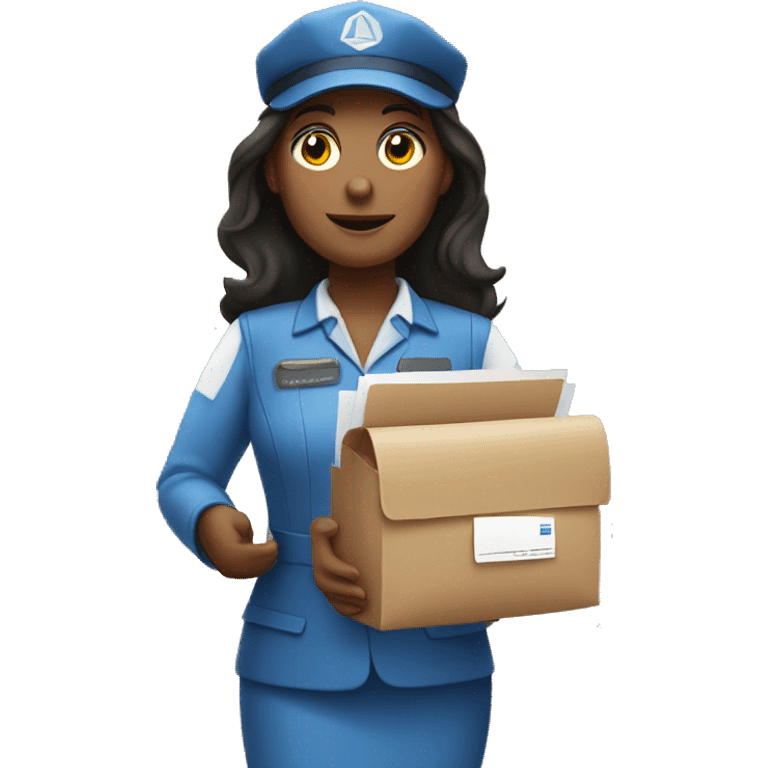 a postwoman holding letters in her hand emoji