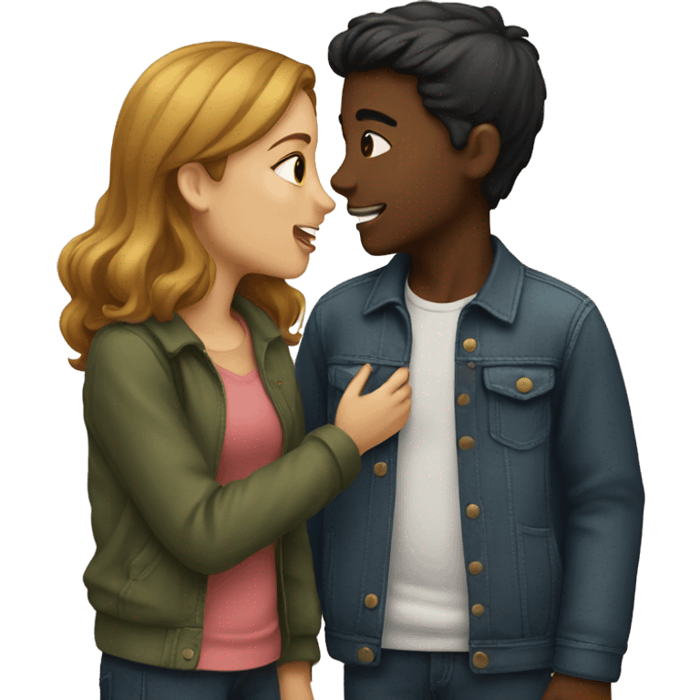 Boy and girl kissing  emoji