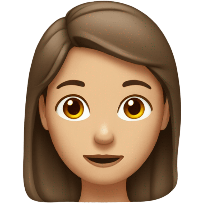 Women tucking brown hair behind ear emoji