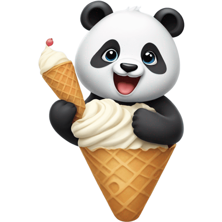 Panda eating ice cream emoji