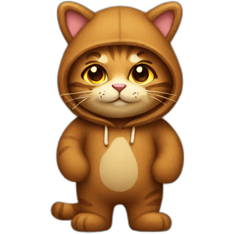 cat wearing bear costume emoji