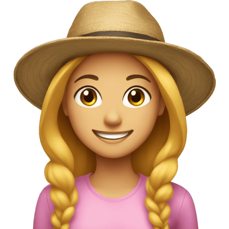 smiling girls with hats emoji