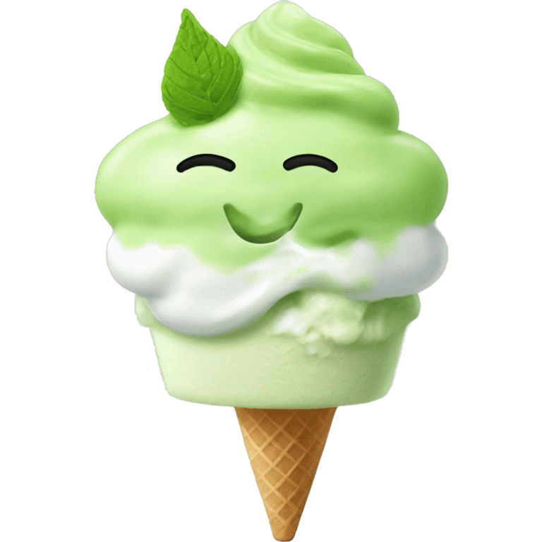 wasabi icecream with wasabi topping emoji