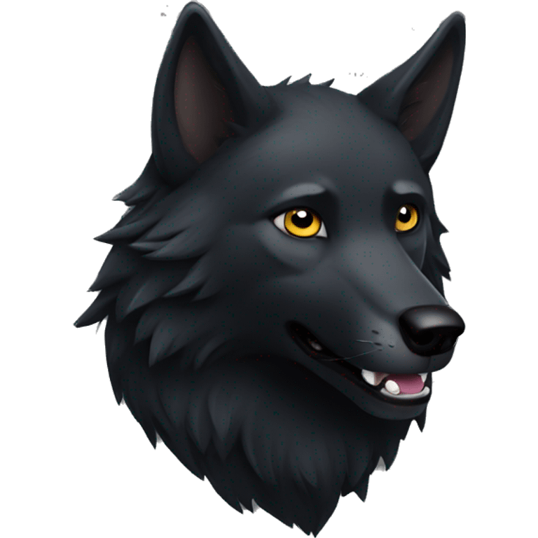 black wolf saying hello emoji