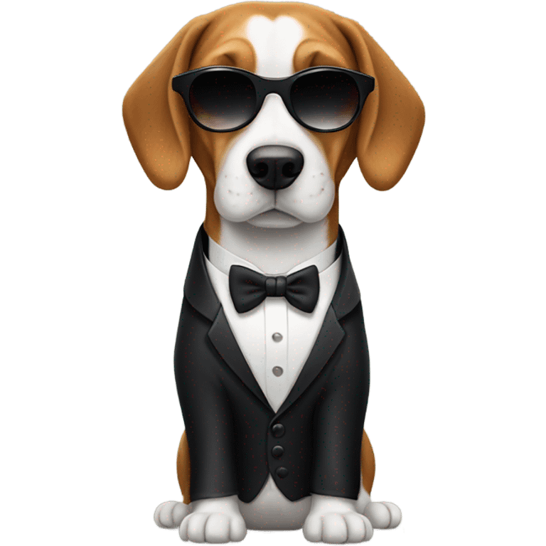 Beagle wearing sunglasses and tuxedo  emoji