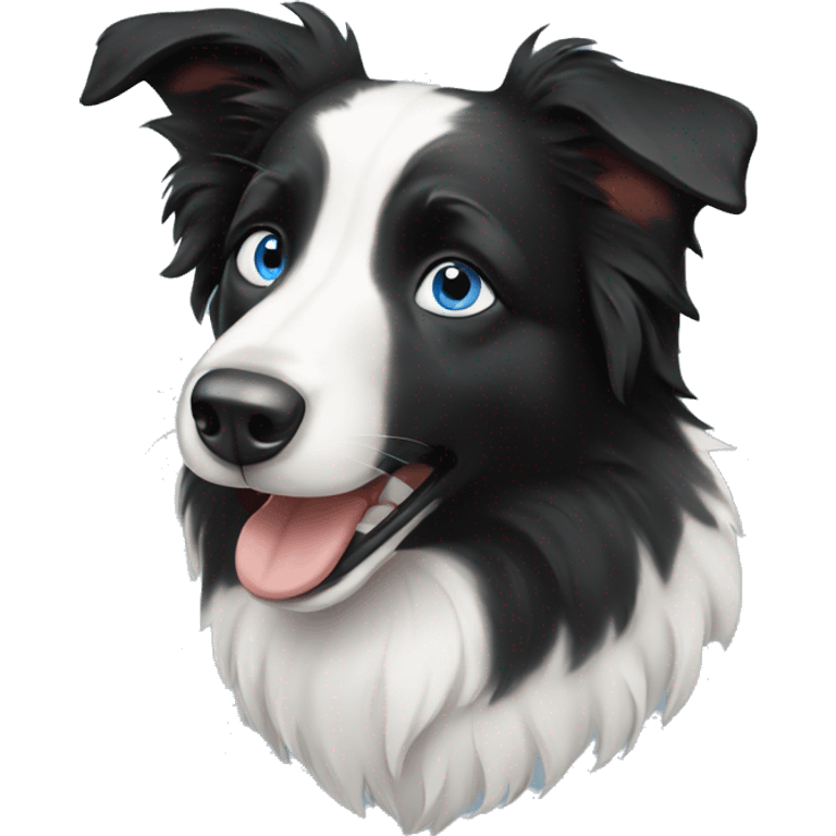 Border collie with blue eyes emoji