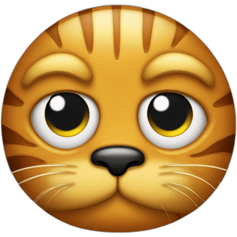 garfield face with one large eye emoji