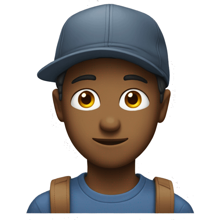 A young clever guy with a cap and Shirt  emoji