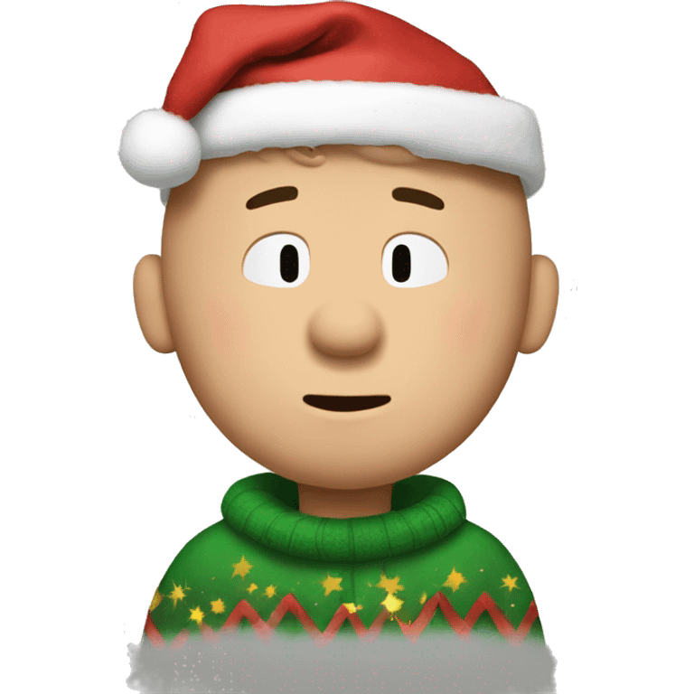 charlie brown with christmas emoji