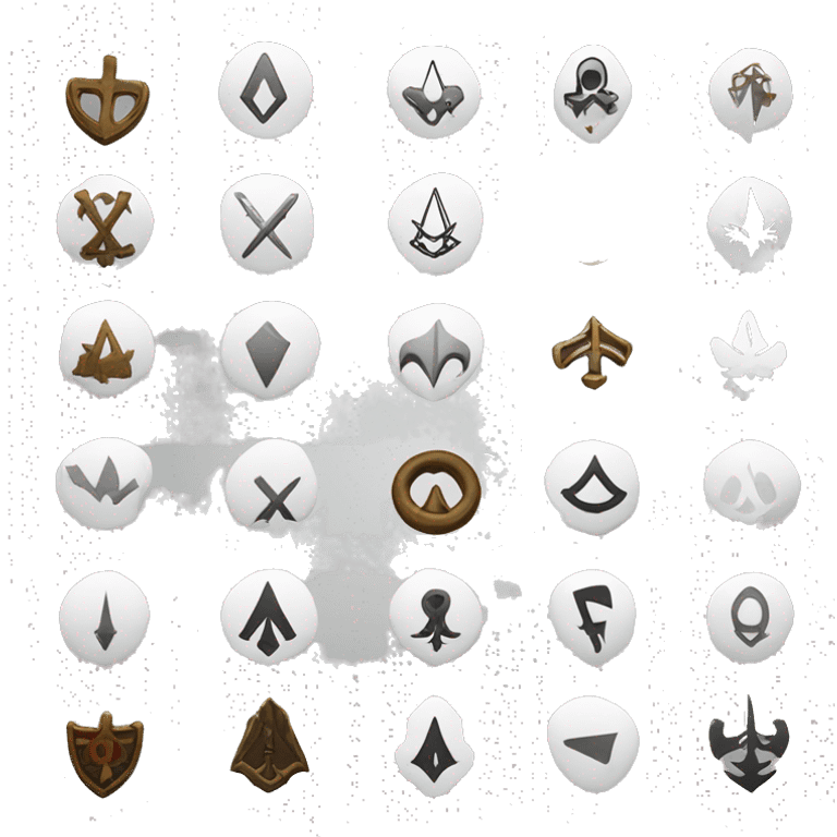 assassins creed symbols in white emoji