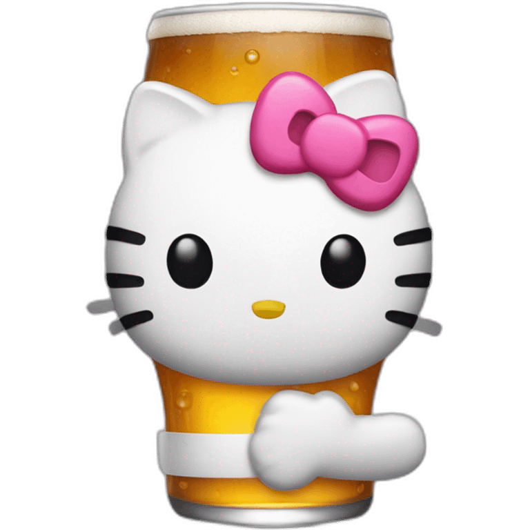 Hello kitty drink beer emoji