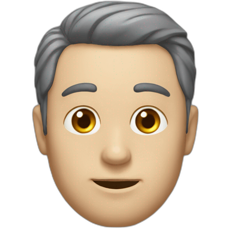 un homme mi-chauve avec des yeux de chouette emoji