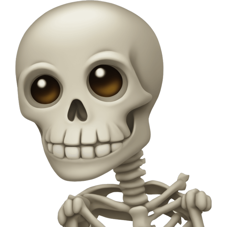 alex the skeleton looking left and thinking left arrow emoji