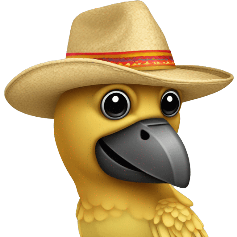 loro con sombrero emoji