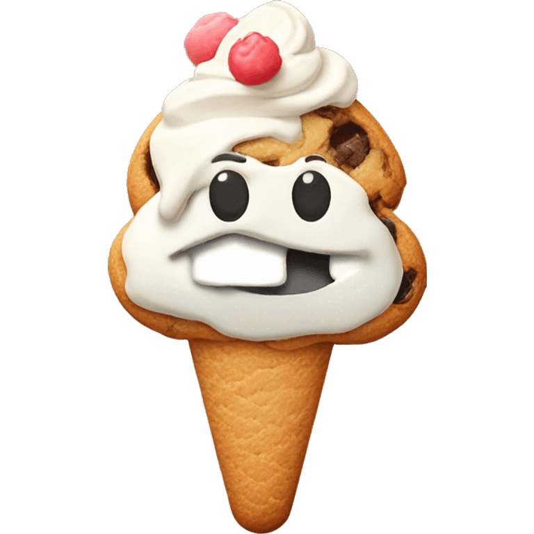 cookie with ice cream scoop on top emoji