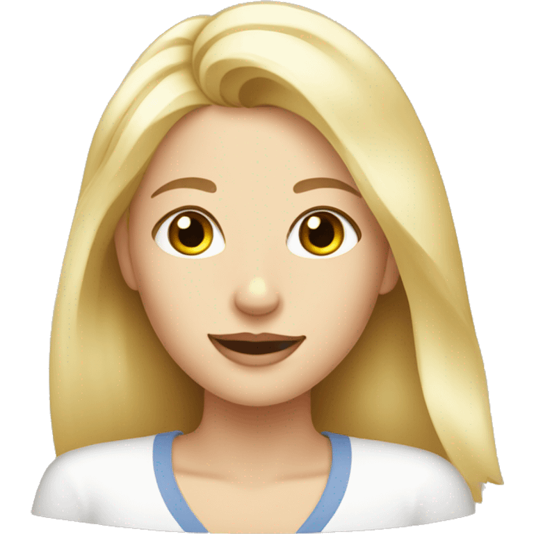 Blonde girl doing skin care  emoji