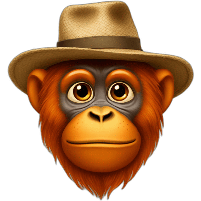 Orang-outan with hat emoji