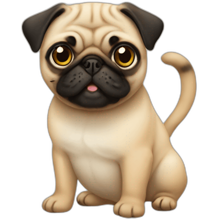 pug merged with cat emoji