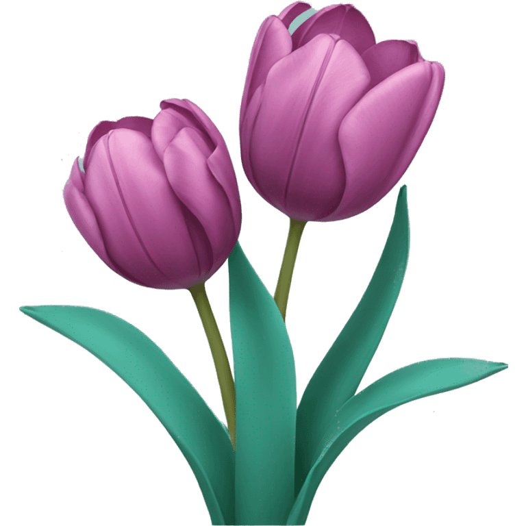 Teal tulips  emoji