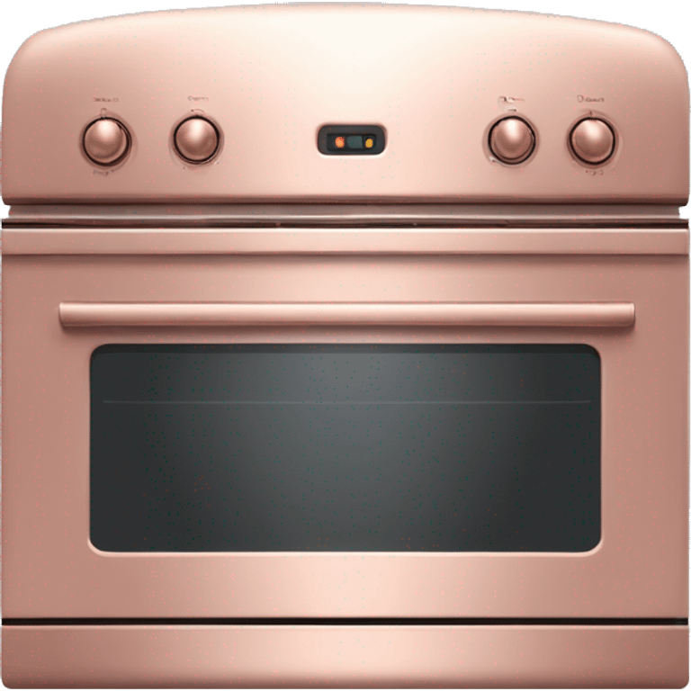 Realistic side view of rose gold oven. emoji