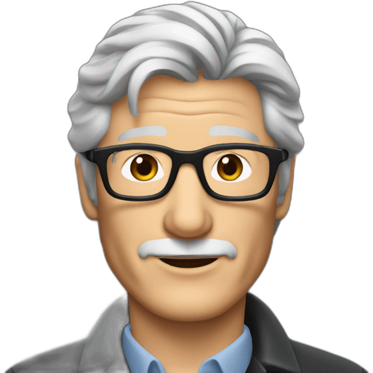 Richard Gere with barely grey hair, beard and glasses emoji